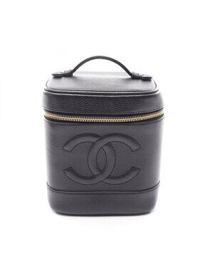 Chanel Handbag CC Logo Black Calf CC